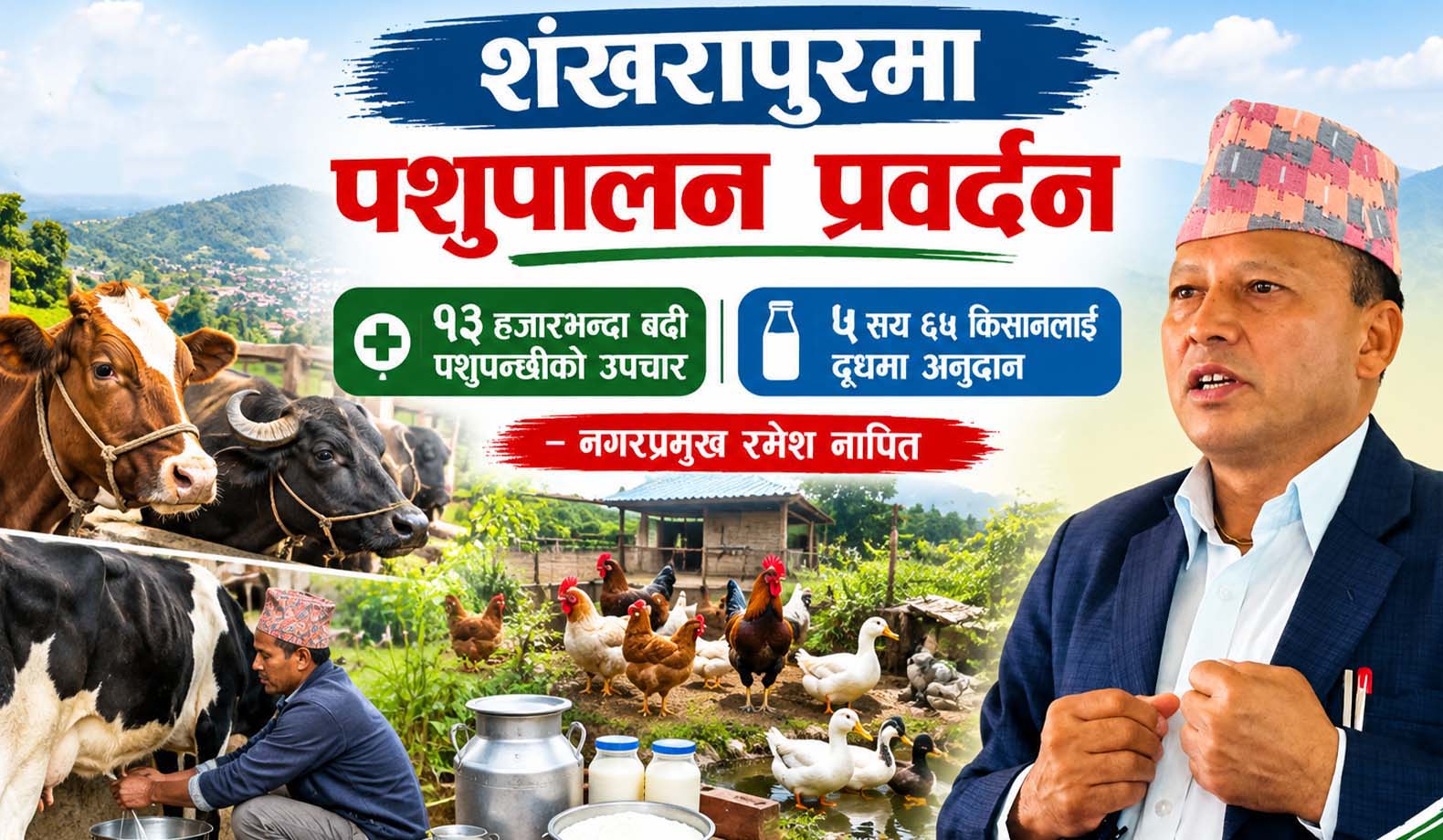 किसानको आयआर्जन बढाउन पशु स्वास्थ्यमा विभिन्न कार्यक्रम सञ्चालन गरिरहेका छौँ : नगरप्रमुख रमेश नापित